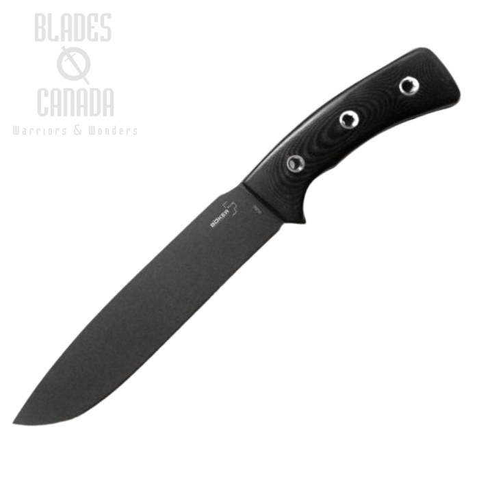 Boker Plus Komondor Fixed Blade Knife, SK5 Steel, G10 Black, Nylon Sheath, 02BO011